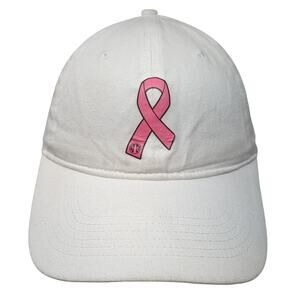 Pink Ribbon UChicago Medicine Strapback Baseball Cap White One Size Cotton Big X